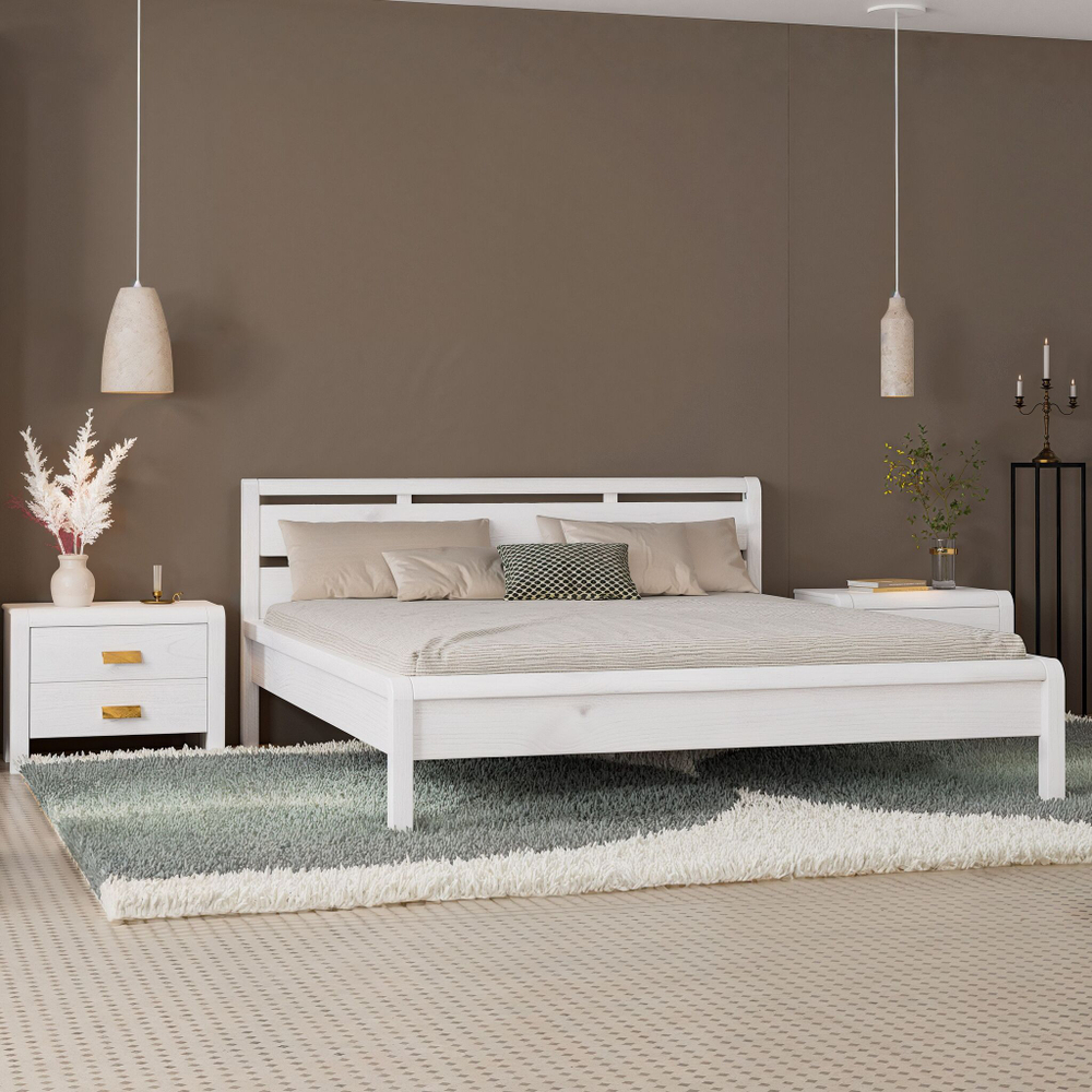 Тумба прикроватная Мадейра 2 ящика из массива сосны