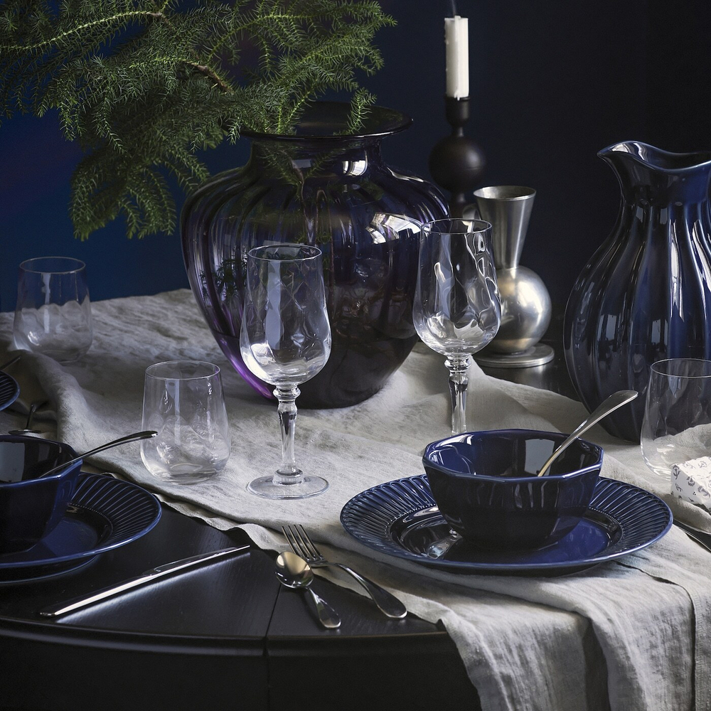 IKEA STRIMMIG  (ИКЕА СТРИММИГ)  -  Тарелка, керамогранит голубого цвета, 27 см