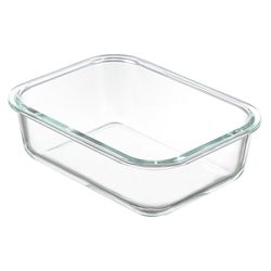 Контейнер для запекания и хранения прямоугольный Click Glass, 1 л, светло-серый