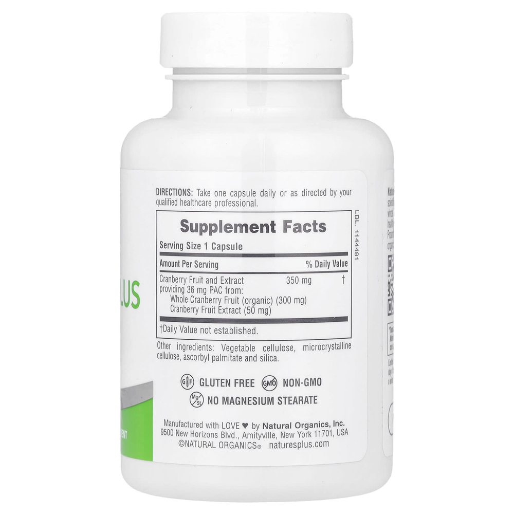 NaturesPlus, PRO Cranberry Plus, 60 капсул (350 мг на капсулу)