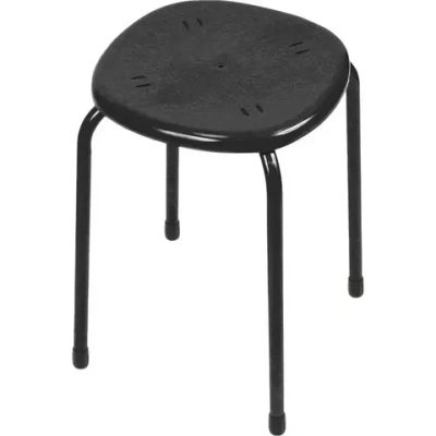 Табурет с пластмассовым сиденьем (ТП02/Ч черный)