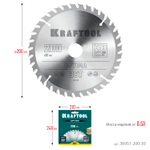 KRAFTOOL Optima, 200 х 30 мм, 36Т, пильный диск по дереву (36951-200-30)