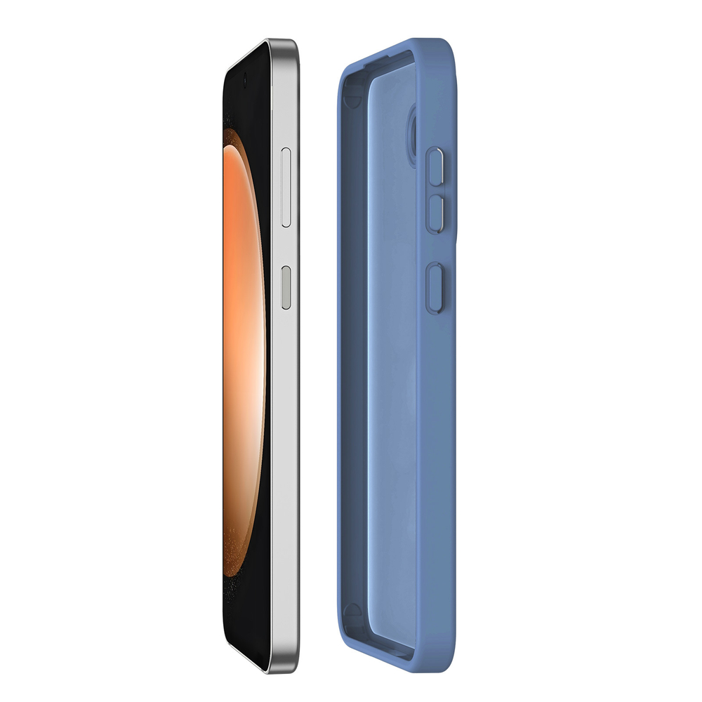 Прозрачный матовый чехол светло-голубого цвета с MagSafe от Dux Ducis для Samsung Galaxy S25 FE, серия Yind Series Case