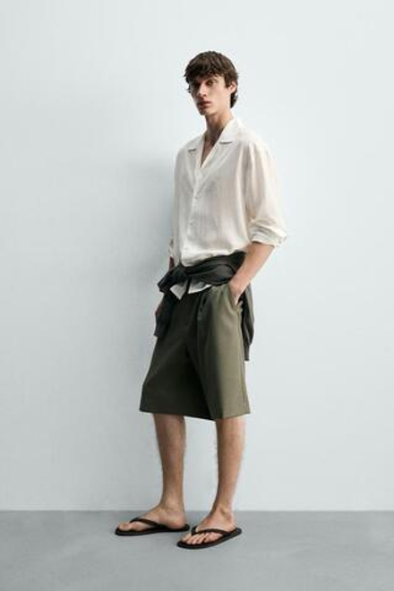 ZARA РУБАШКА RELAXED FIT ИЗ СТРУЯЩЕЙСЯ ТКАНИ, БЕЛЫЙ