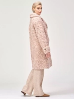 Шуба из шерсти мериноса чебурашка, розово-бежевая, SilverFox (арт. S1160rm05bz)
