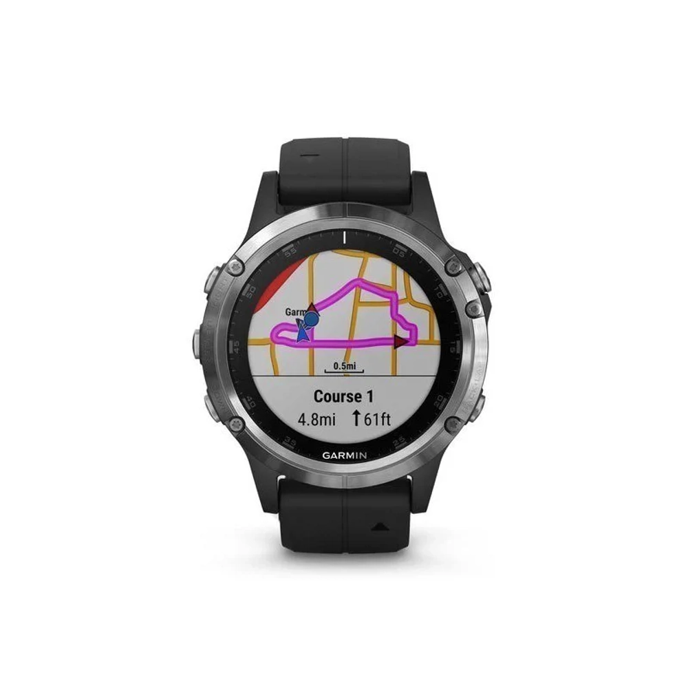 Смарт-часы Garmin Fenix 5 Plus, серебристый, 010-01988-17