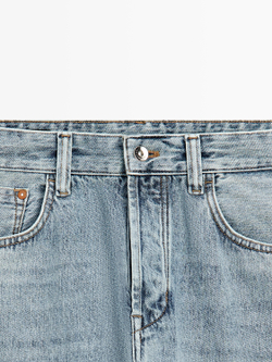 Massimo Dutti Джинсы с кромкой, светло-голубой