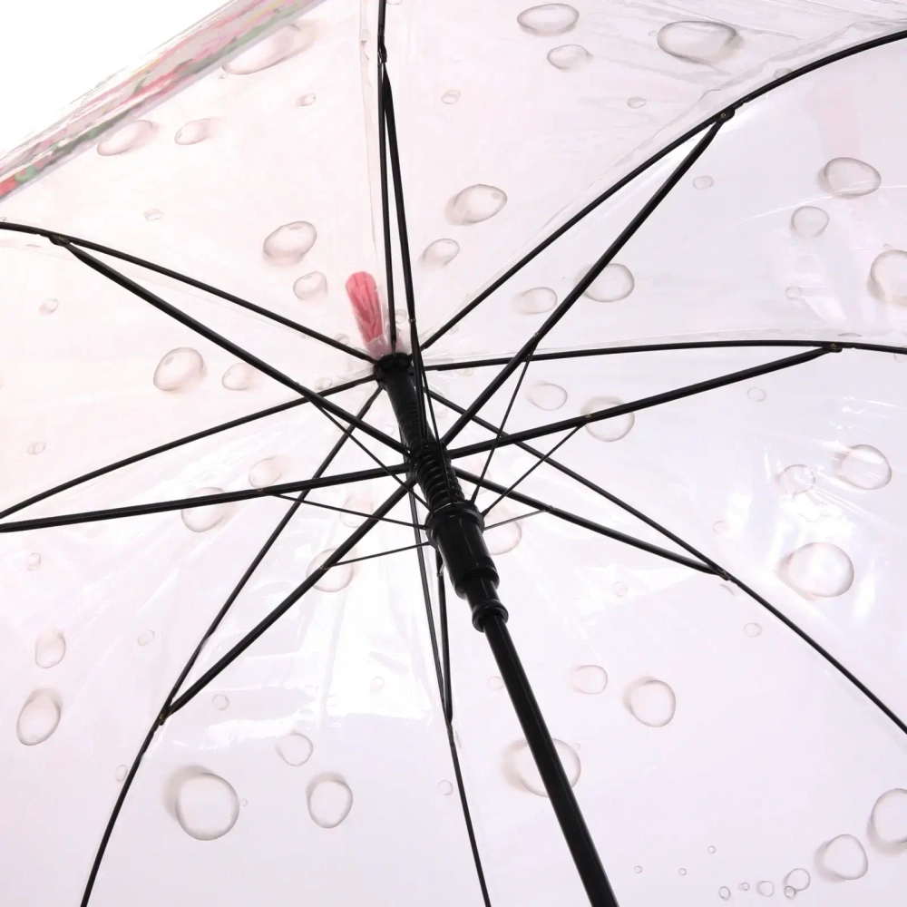 Зонт-трость женский купол «Цветы», 8 спиц, цвет микс, d-80см, длина в слож. виде 82см