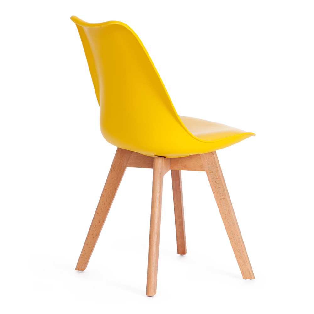 Стул TULIP (mod. 73) дерево/пластик/ПУ, 48.5*52.5*83cм, желтый (Комплект из 4 шт.)