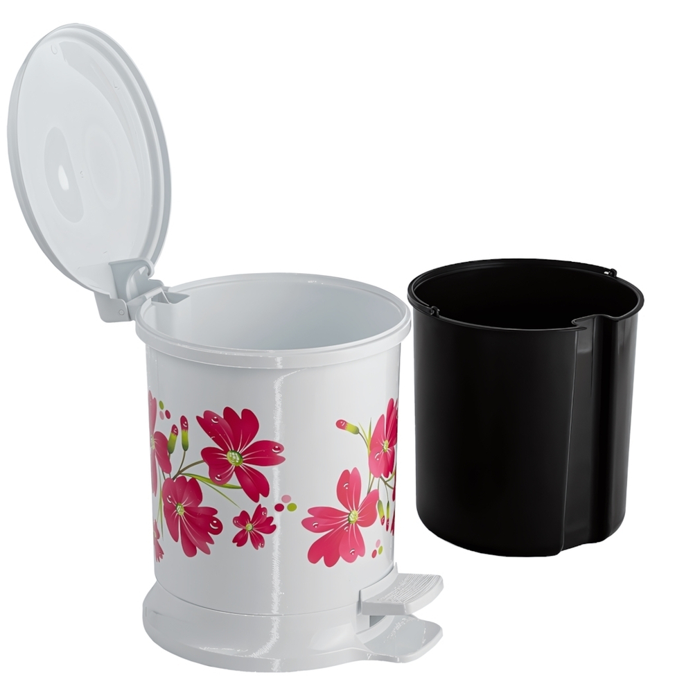 Ведро для мусора с педалью 18л с рисунком "Астра", устойчивое