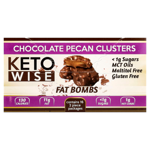 Keto Wise, Fat Bombs, шоколад и пекан, 16 упаковок по 32 г (1,13 унции)