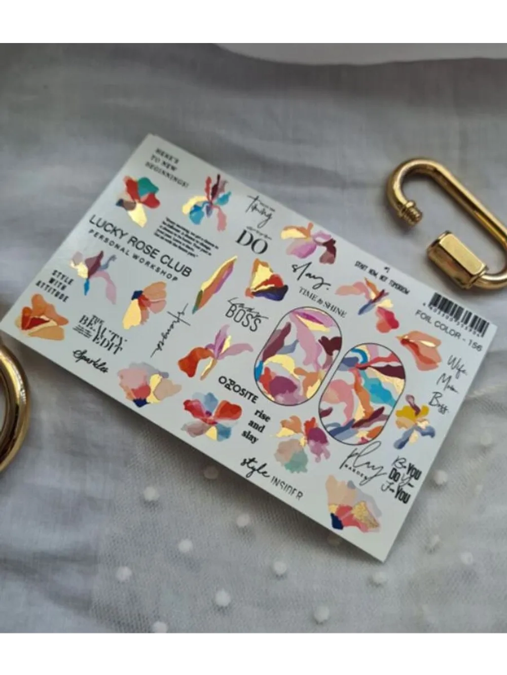 Lucky Rose Слайдеры наклейки для ногтей Foil 156