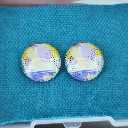 Принт, 16мм, круглый, стеклянный кабошон