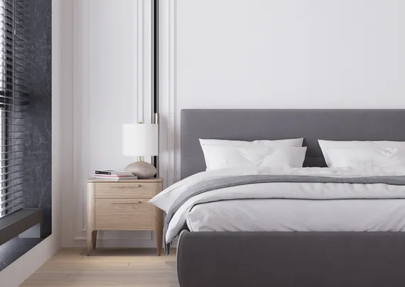 Тумба прикроватная Type 2 ящика ширина 50 см, массив дуба (натуральный дуб)