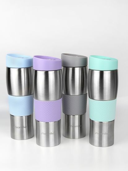 Термокружка 480 мл. из нержавеющей стали Kamille KM 2161 с TPR вставкой