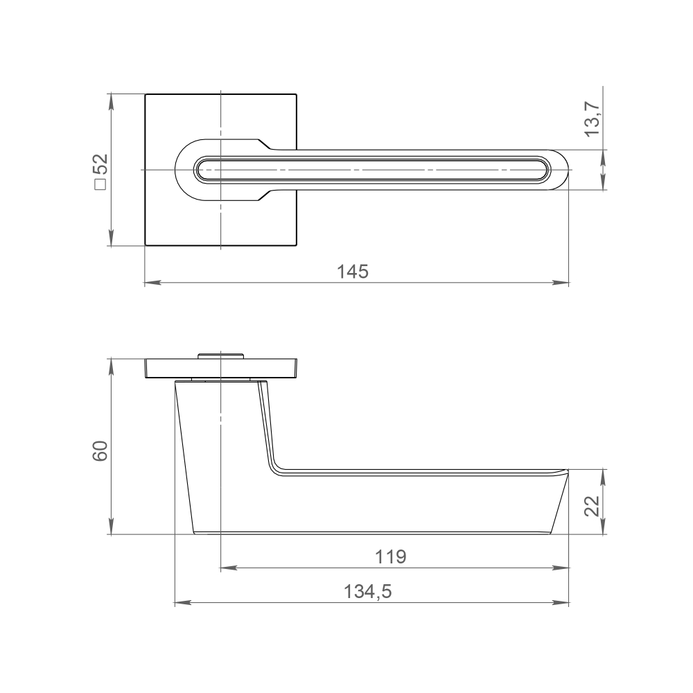 Ручка раздельная K.JS51.STICK SN/WH-19 матовый никель/белый