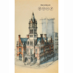 Скетчбук-гормошка А5, 16л., "Архитектурные наброски", 150 г/м2, Проф-Пресс, без скрепления(складной), ламинираван. картон, мат. лам., выб. лак, офсет