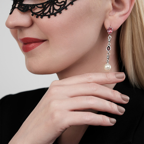 "Арманьяк" серьги в серебряном покрытии из коллекции "Бар" от Jenavi с английским замком