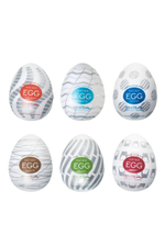 Набор из 6 мастурбаторов Tenga EGG III с различным рельефом (Цвет: молочный)