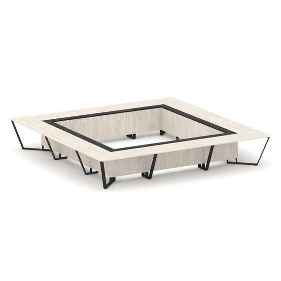 Steel Meet Стол переговорный квадратный KMK-PR.B.SP-24K Денвер Светлый/Графит Глянец/Металл Черный 4