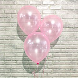 Розовые шары "Перламутр" с гелием