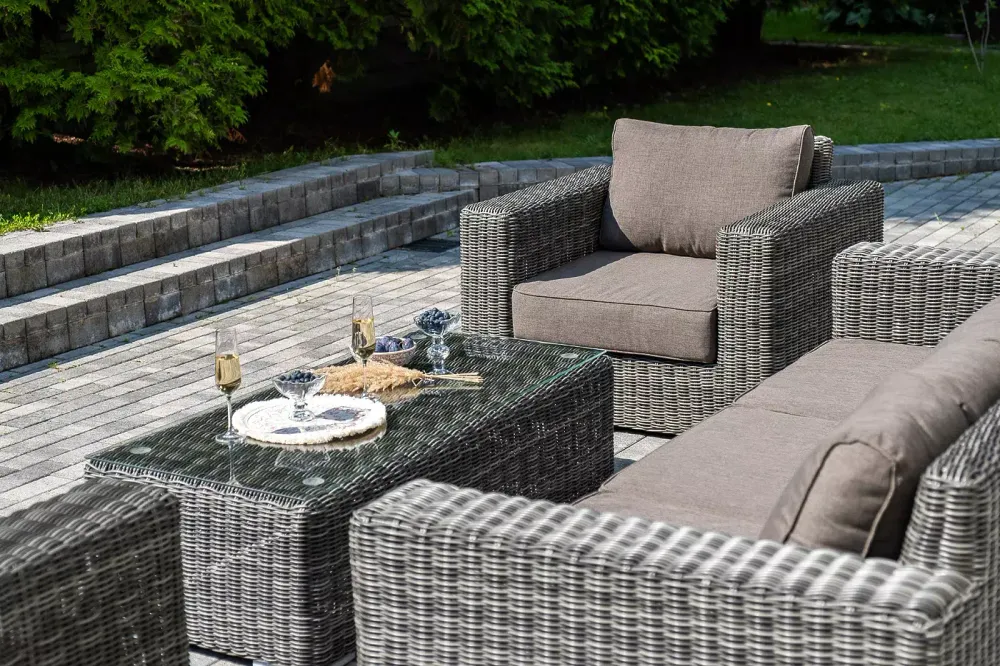 "Боно" лаунж-зона из искусственного ротанга, цвет графит