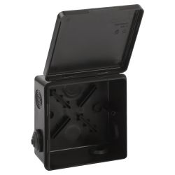 Распаячная коробка ЭРА KOR-100-100-50-8g-B открытой установки черная 100х100х50мм с гермовводами 8 вх. IP54