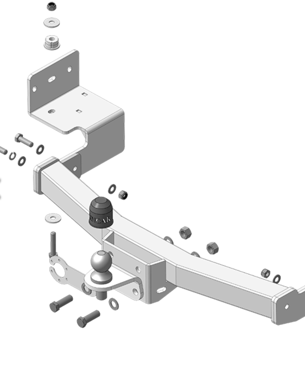 Фаркоп оцинкованный с электрикой Смарт для Mitsubishi Pajero Sport 2008-2021 MOTODOR.ZM303FE