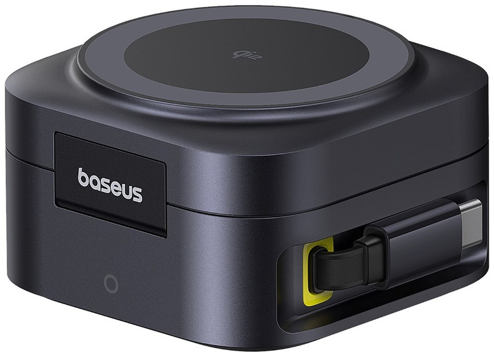Зарядное устройство Baseus PicoGo 2-in-1 Qi2 15W + USB-C 67W USB Type-C черный