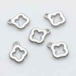 Подвеска Клевер, цвет серебро (родий), размер 10*8 мм, цена за 1 шт