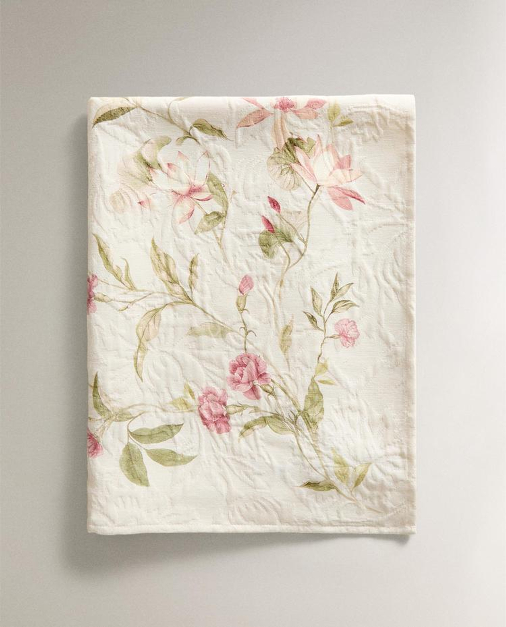 ZARA HOME СКАТЕРТЬ-ДОРОЖКА НА СТОЛ С ЦВЕТОЧНЫМ ПРИНТОМ, РОЗОВЫЙ