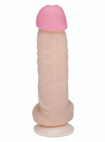 Крупный фаллоимитатор на присоске - 21,5 см. (Цвет: телесный)