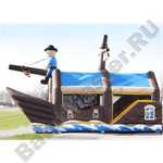 Большой батут-горка "Пиратский корабль 2" с пушками