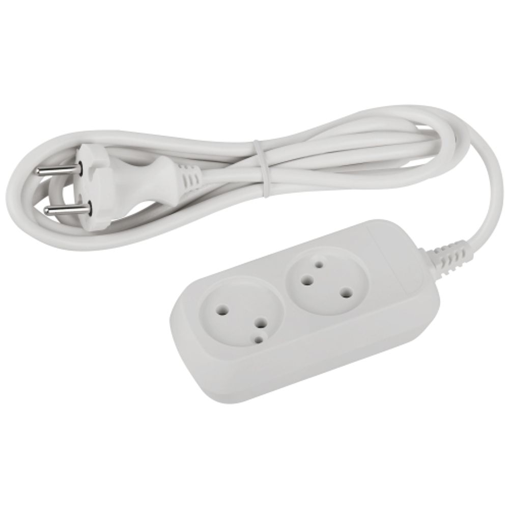 Удлинитель электрический ЭРА UDL-10-215 Greenline 2 розетки без заземления 1,5м ПВС 2x0.75мм2