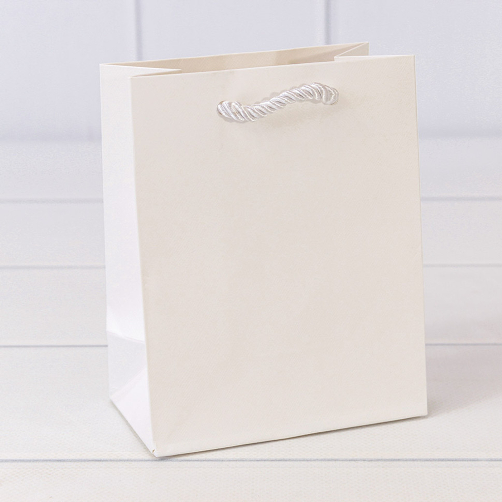 Пакет подарочный 12х15х7см Фигуры и узоры "Фактура" (Белый)