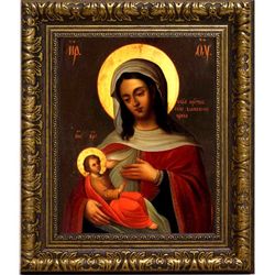 Блаженное Чрево. Барловская икона Божьей Матери на холсте.