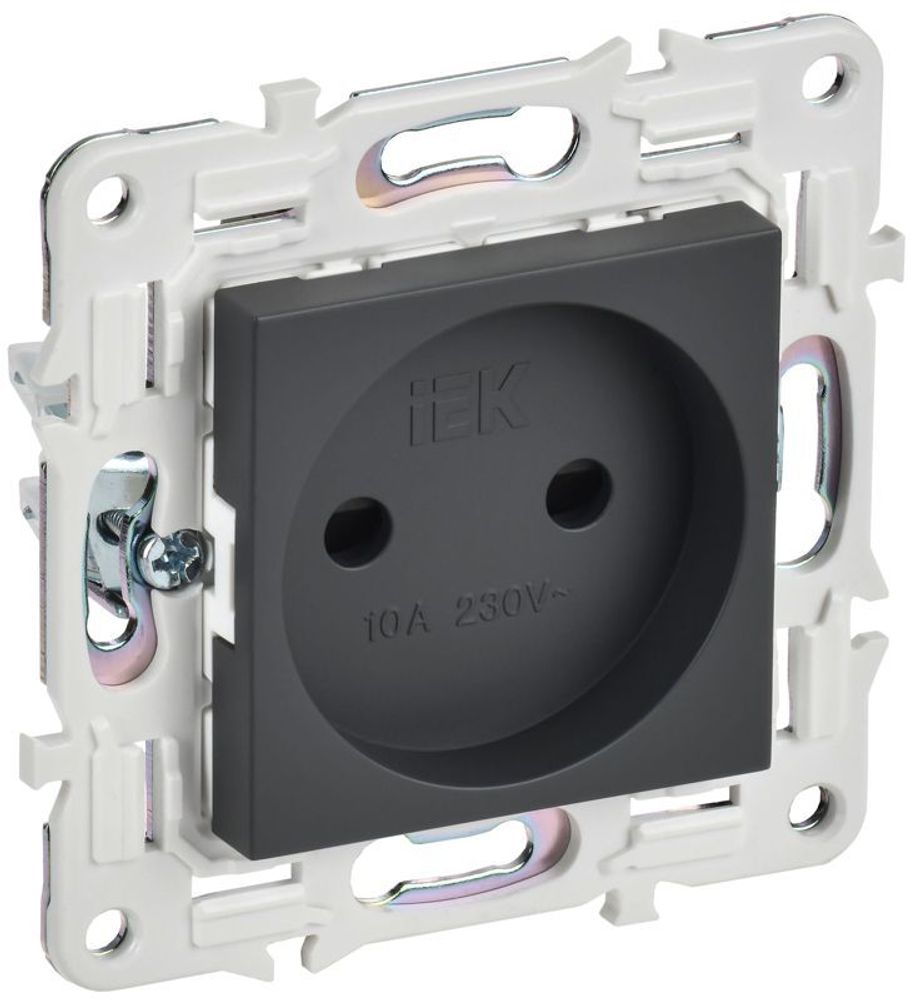 Розетка SKANDY 10А без заземл. защ. шторки SK-R01T титан IEK SK-R13-10-K48 Розетка SKANDY 10А без заземл. защ. шторки SK-R01T титан IEK SK-R13-10-K48