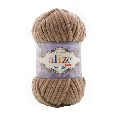 Пряжа Alize (Ализе) Velluto / уп.5 мот. по 100 г, 68м, 329 табачно-коричневый A