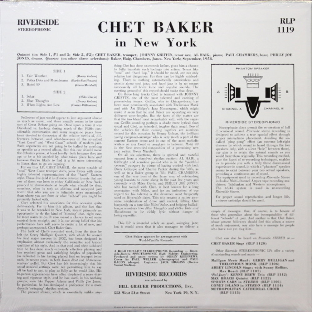 Chet Baker / In New York (LP)