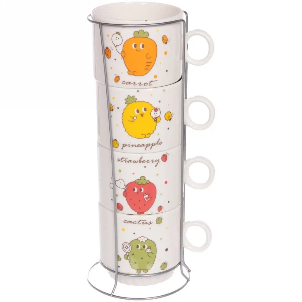 Набор кружек на стойке 280мл «Фруктовый микс»