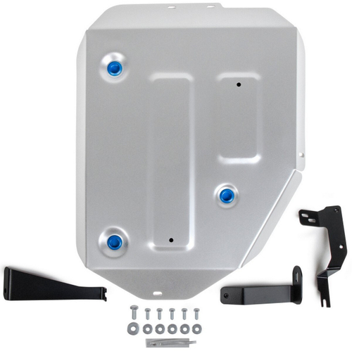 Защита топливного бака Rival для Hyundai Santa Fe IV рестайлинг (V - 2.2d; 2.5) 4WD 2021-н.в./Kia Sorento IV (V - 2.2d; 2.5; 3.5) 4WD 2020-н.в., штампованная, алюминий 3 мм, с крепежом, 333.2854.1