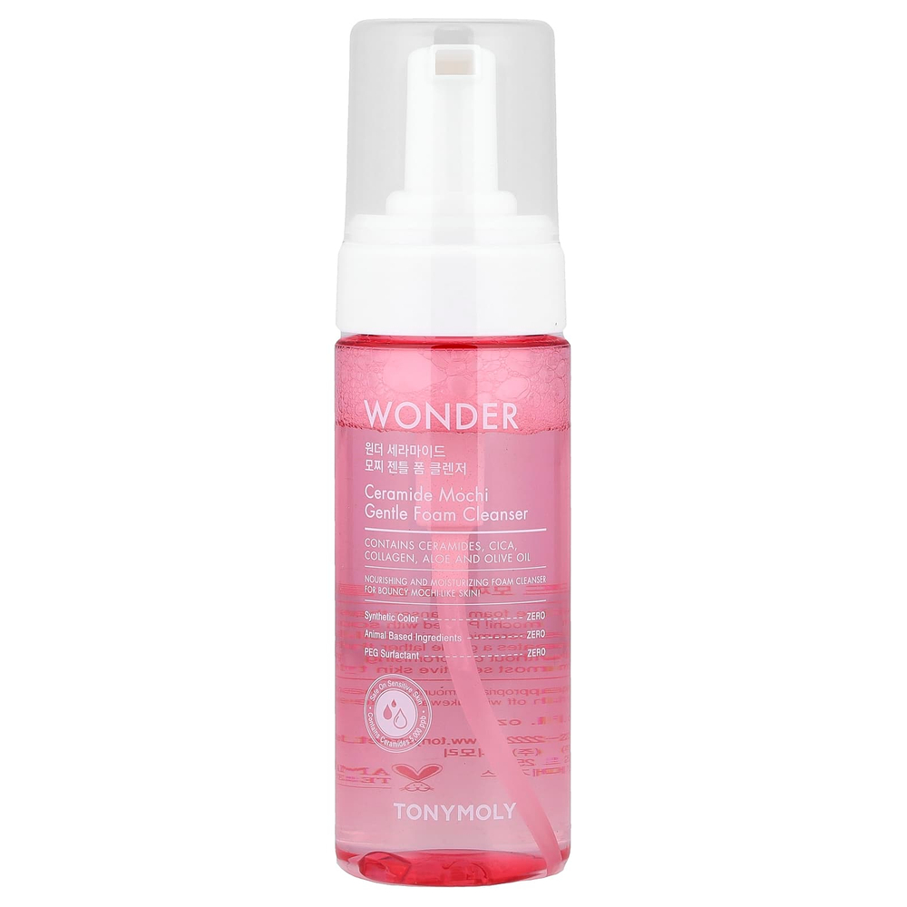TonyMoly, Wonder, нежная очищающая пенка с керамидами и моти, 150 мл (5,07 жидк. унции)