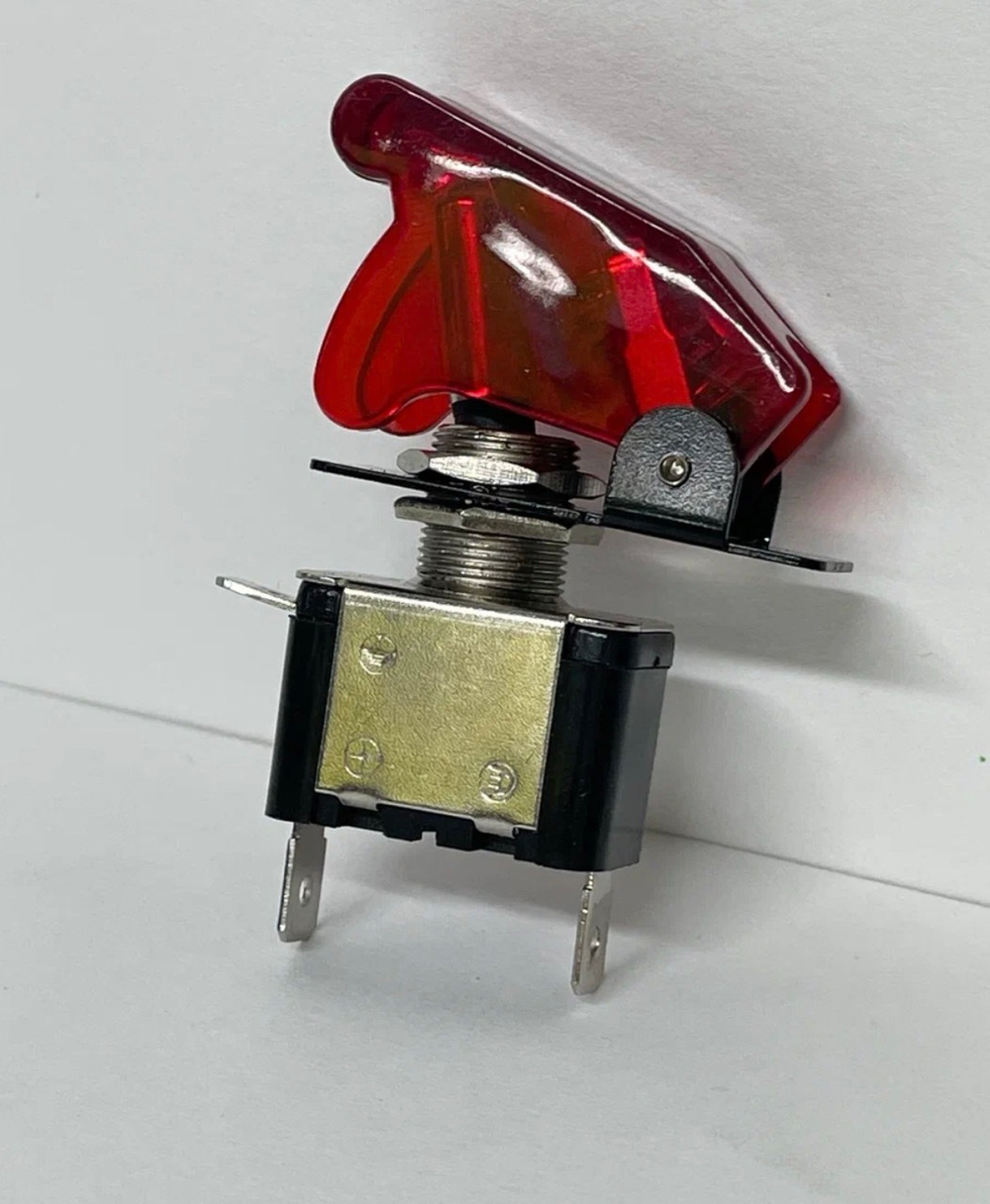 12V - 20A / Тумблер зажигания с крышкой, выключатель 12 вольт, 20 ампер. красный, TG (1 шт.)