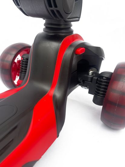 Самокат-беговел со светящимися колёсами 3 в 1 Scooter Micar Moby Black-Red