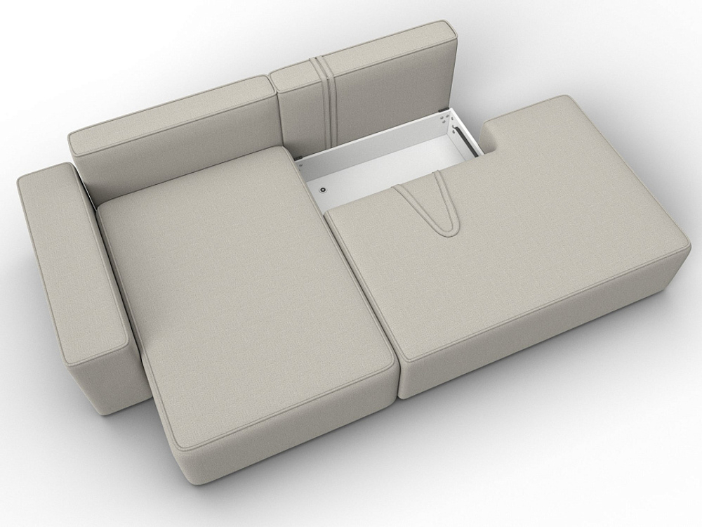 Диван угловой Лига-079 угол левый РОГОЖКА Амур 02 бежевый