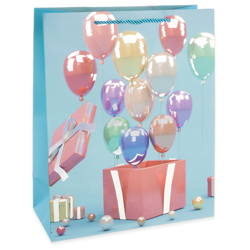 Пакет подарочный, Эффектные шарики, Дизайн №3, Металлик, 23*18*10 см, 1 шт.