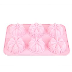 Форма силиконовая для выпечки 6 ячеек "Цветочный карнавал" 26*16,5см в ассортименте