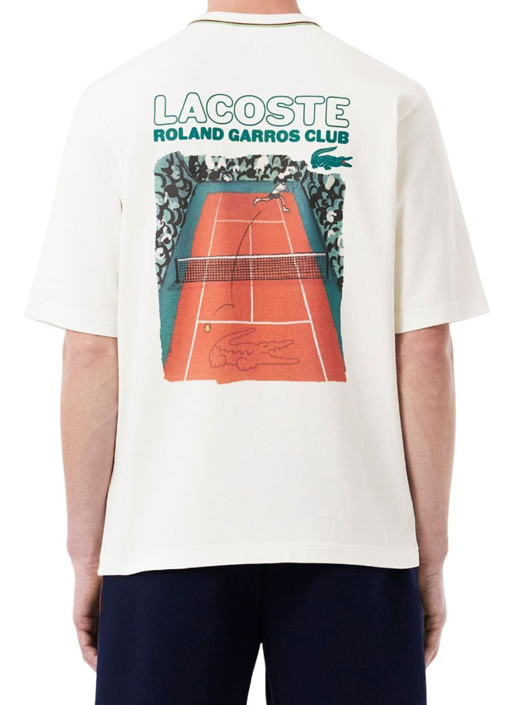 Мужская теннисная футболка Lacoste Roland-Garros Edition Jersey - белый