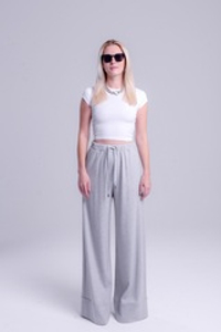 Брюки клёш из шерстяного джерси