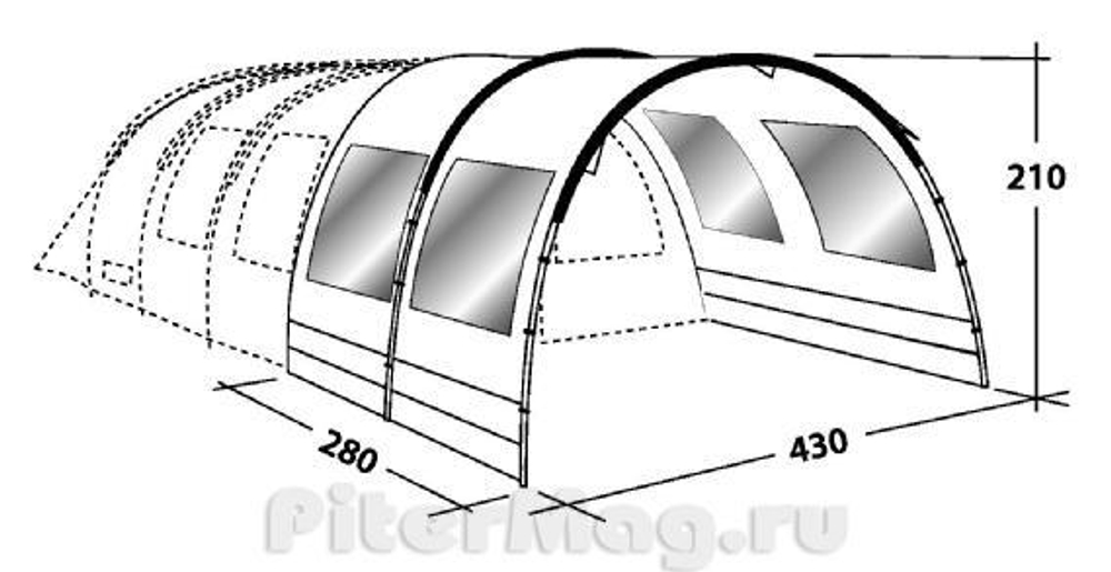 Палатка Outwel Bear Lake 6 Front Extension [110187]